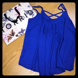 Torrid sz 1 strappy blue swing tank.